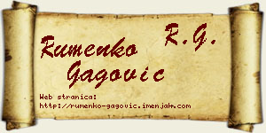 Rumenko Gagović vizit kartica